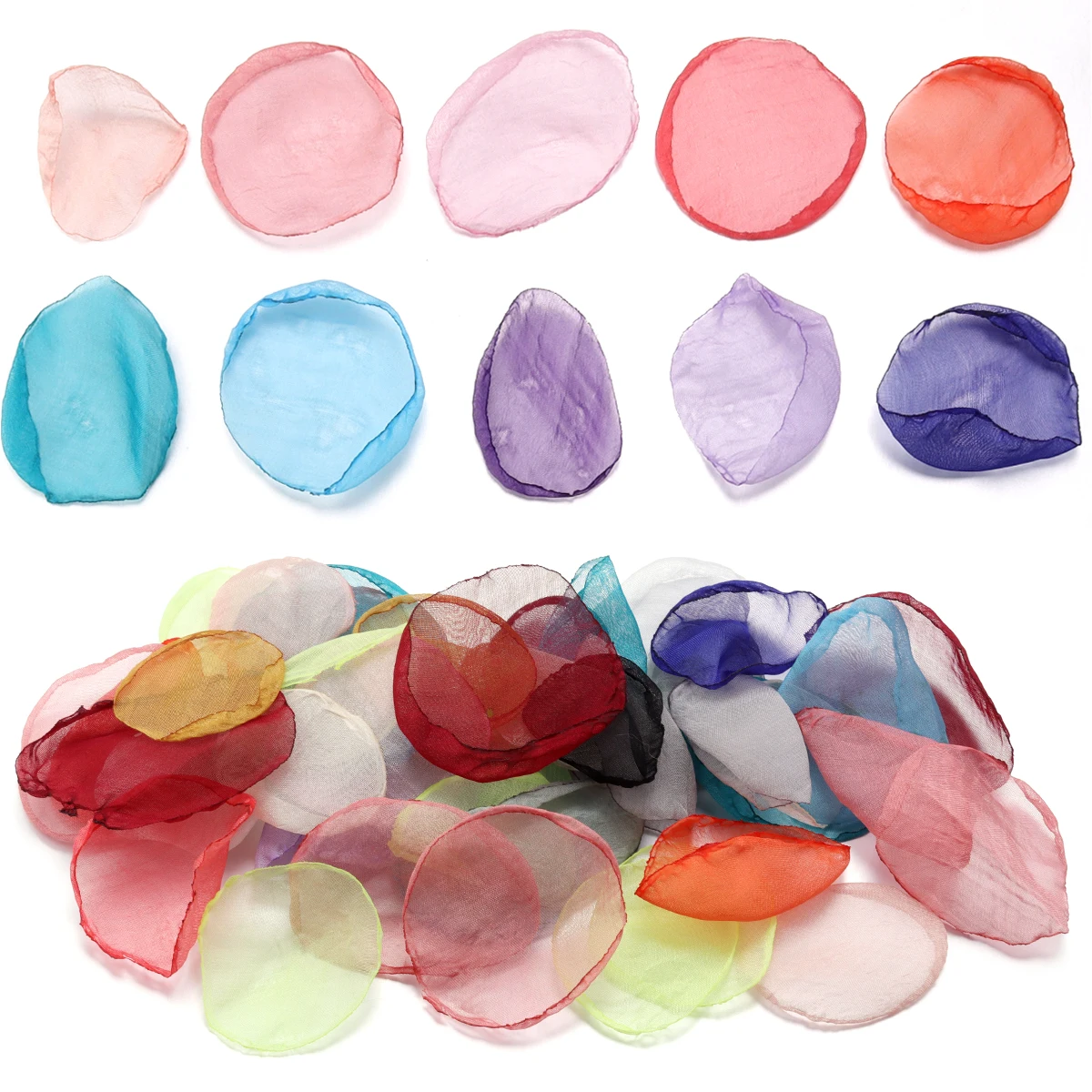 20 teile/los Chiffon handgemachte gebrannte Blüten blätter mit Kanten Haarnadel Ohrring Kleidung Dekoration Telefon Schlüssel anhänger DIY Schmuck Zubehör