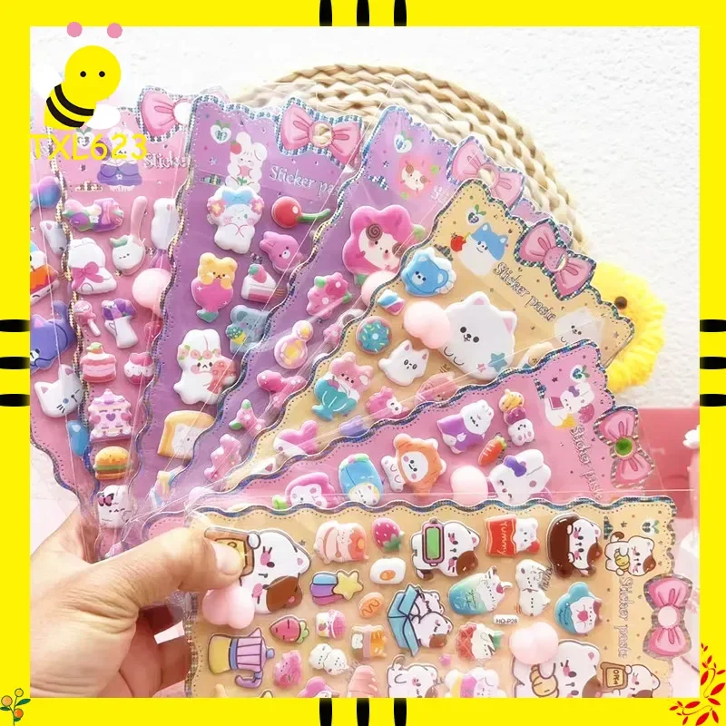 

10/20/40 шт. объемные стикеры-наклейки 3D в виде животных (кролик, панда, медведь) для детского творчества и поделок