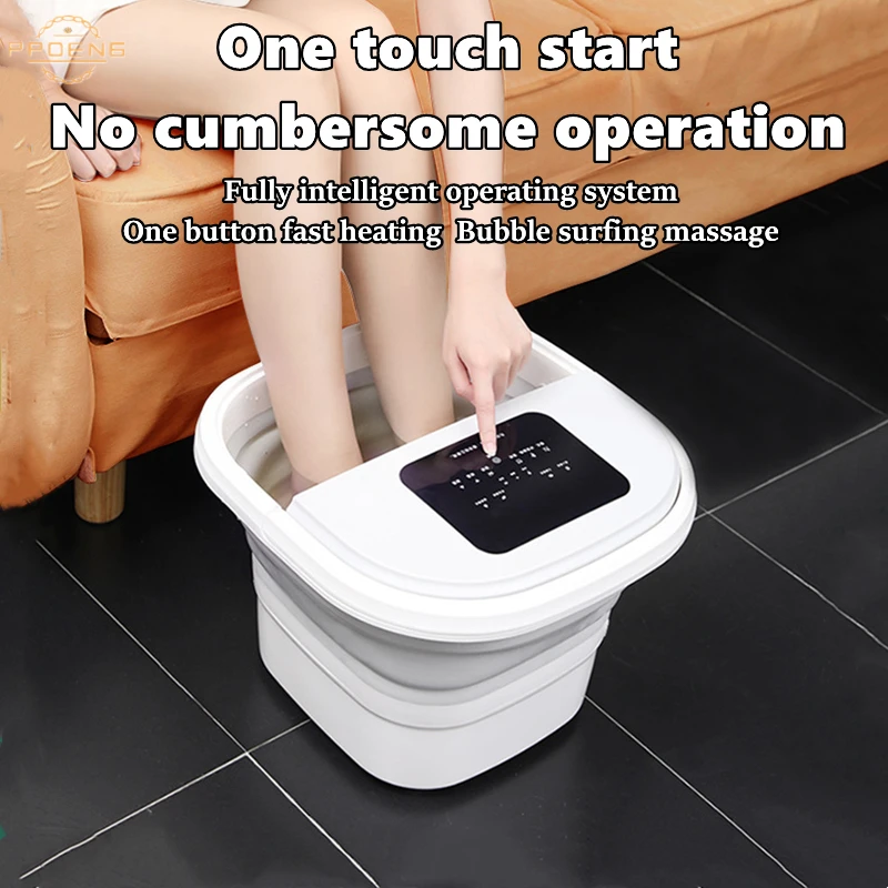 Electric Vibrator Foot Massager Automatic Heating Thermostat Household Electric Folding Bubble Foot Spa Bath Bucket