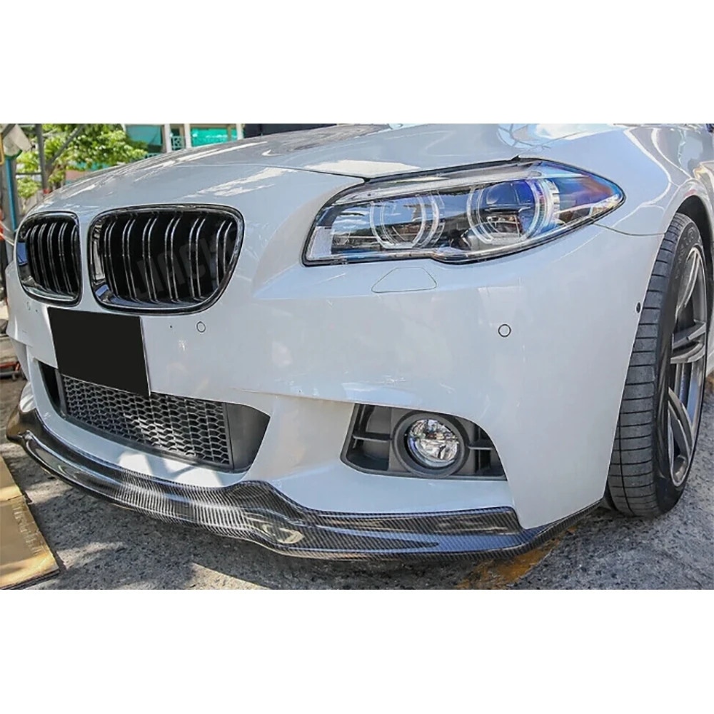 

Real Carbon Fiber Front Lip Spoiler Splitter For BMW 5 Series F10 M Sport 2011-2016 Head Bumper Protector Car Front Accessories