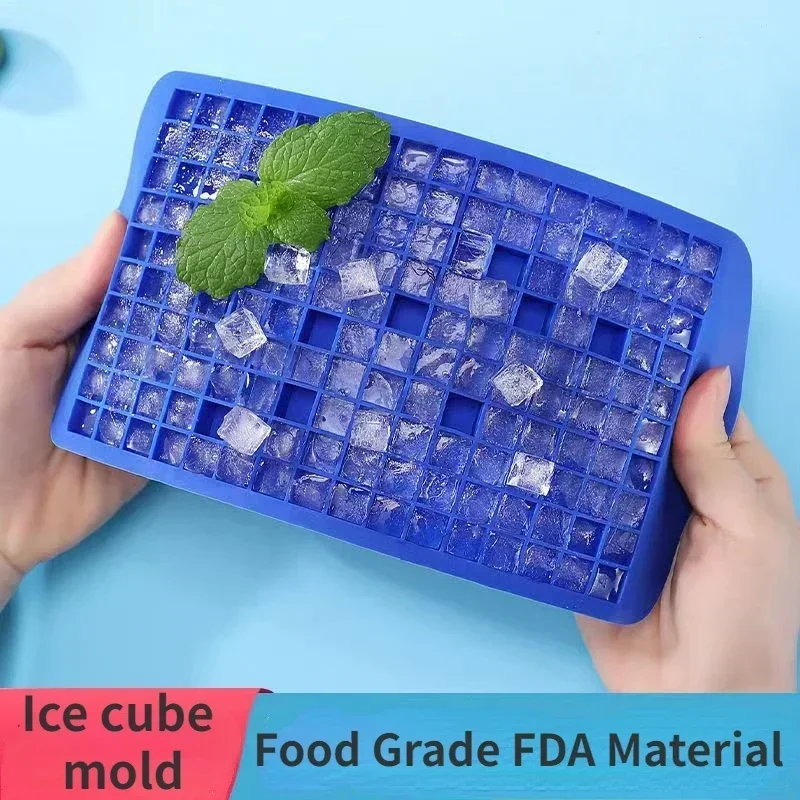 Food Level Silicone Ice Cube Maker 160 Square Tray Ice Cream Mold Summer Drink Wine Milk Tea Ice Cube Mold Kitchen Supplies