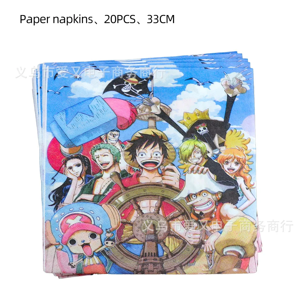 Anime One Piece Birthday Decoration Luffies Zoros Balloons Tableware Flag Hat Backdrops Kids Party Supplies Toy Gift