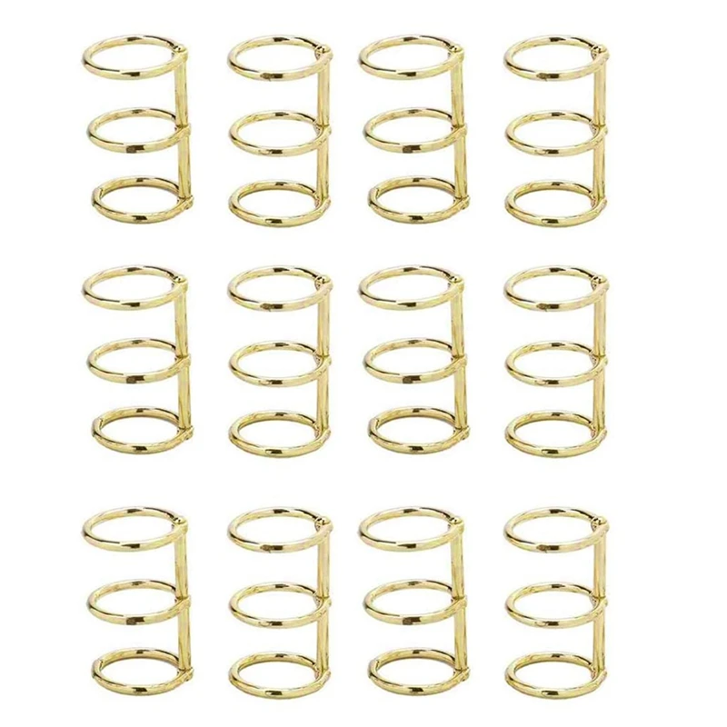 12 Pcs 3 Ring Book Rings Leaf Binders Office Book Rings Snap Split Hinged 20Mm Inner Diameter Book Ring