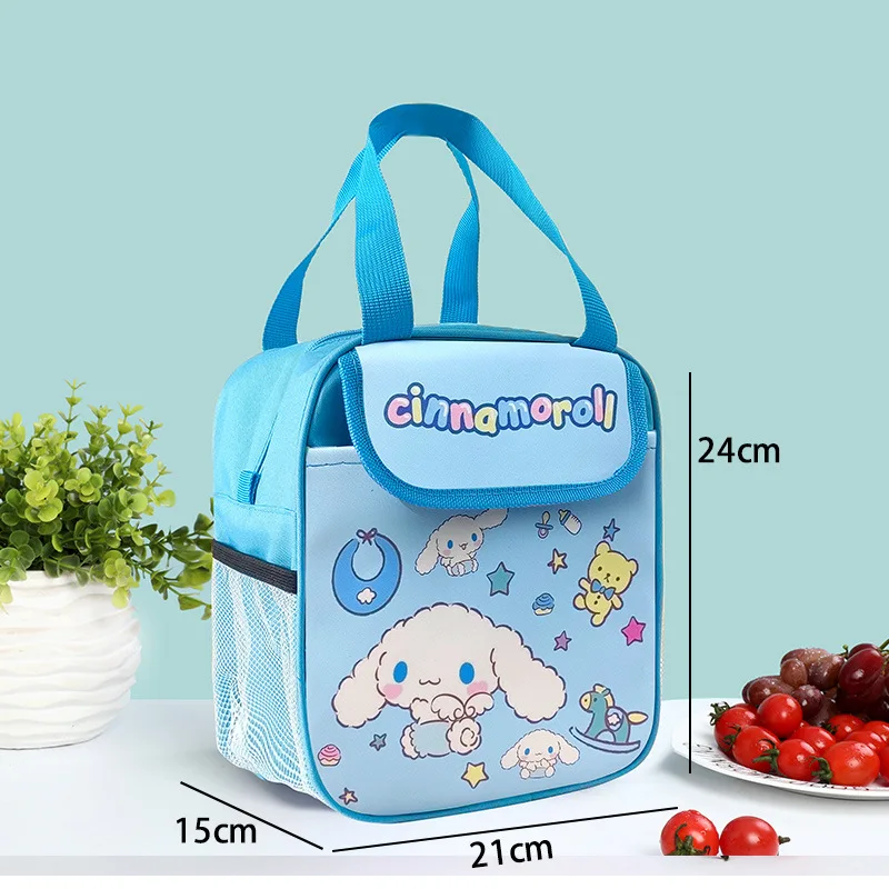 Sanrio Isolatie Lunchbox Tas Hello Kitty Kuromi Melody Cinnamoroll Cartoon Student Grote Capaciteit Draagbare Dikker Lunch Tas