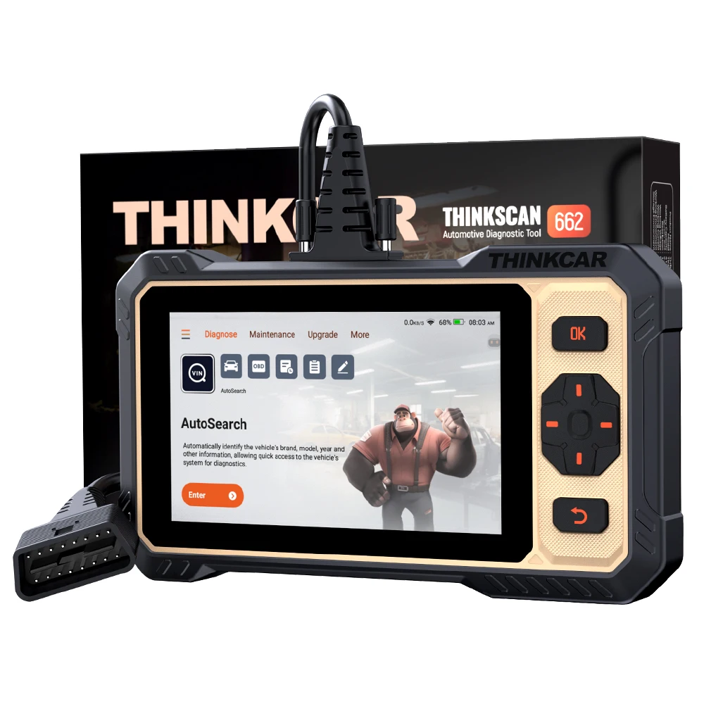 THINKCAR THINKSCAN 662 Car Diagnostic Tool ECM TCM ABS SRS System Scanner 12 RESET Bi-Directional Control CANFD Obd2 Code Reader