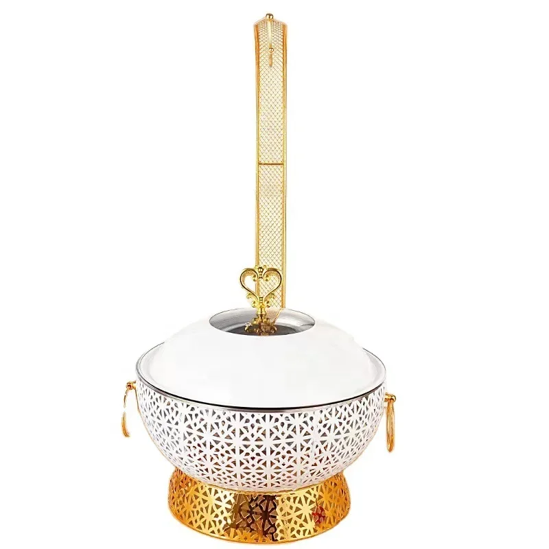 

Cross-border stainless steel buffet stove gold-plated alcohol stove household tableware European style dining stove chafingdish