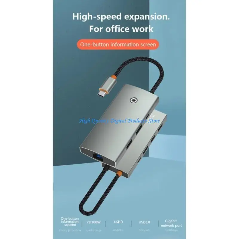 4KHDMIおよびPD100W充電を備えたU2JEタイプCハブ、6-in-1ドッキングステーションRJ45イーサネット