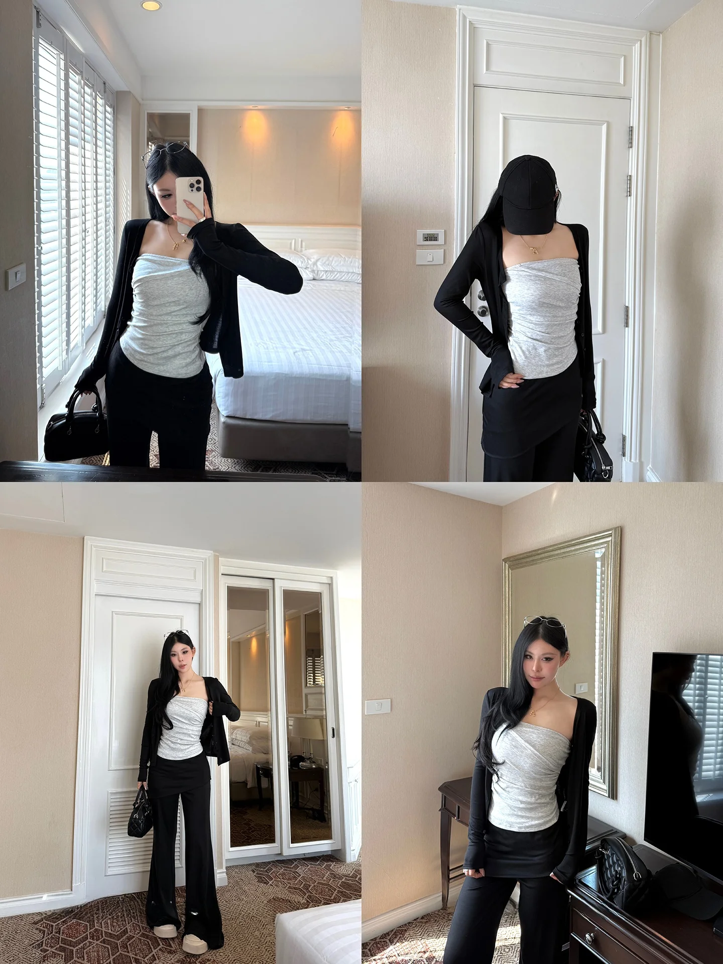 

Spring 2026 Bla Seven Casual Set Women's Loose Cardigan Trousers Long Pants High Elastici Asymmetrical Design Fast Dry