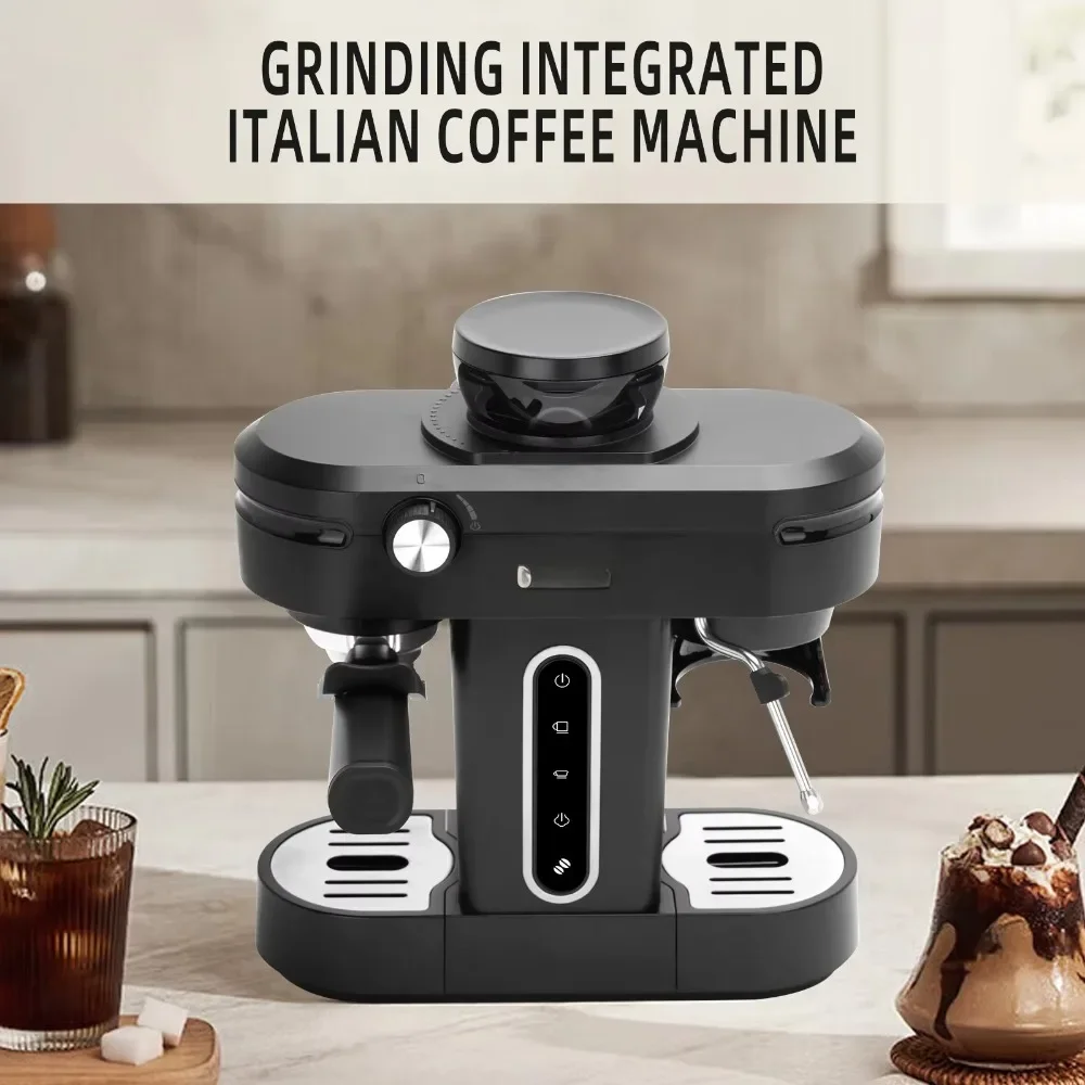 Mini cafetera casera de fábrica, cafetera semiautomática de grano con molinillo