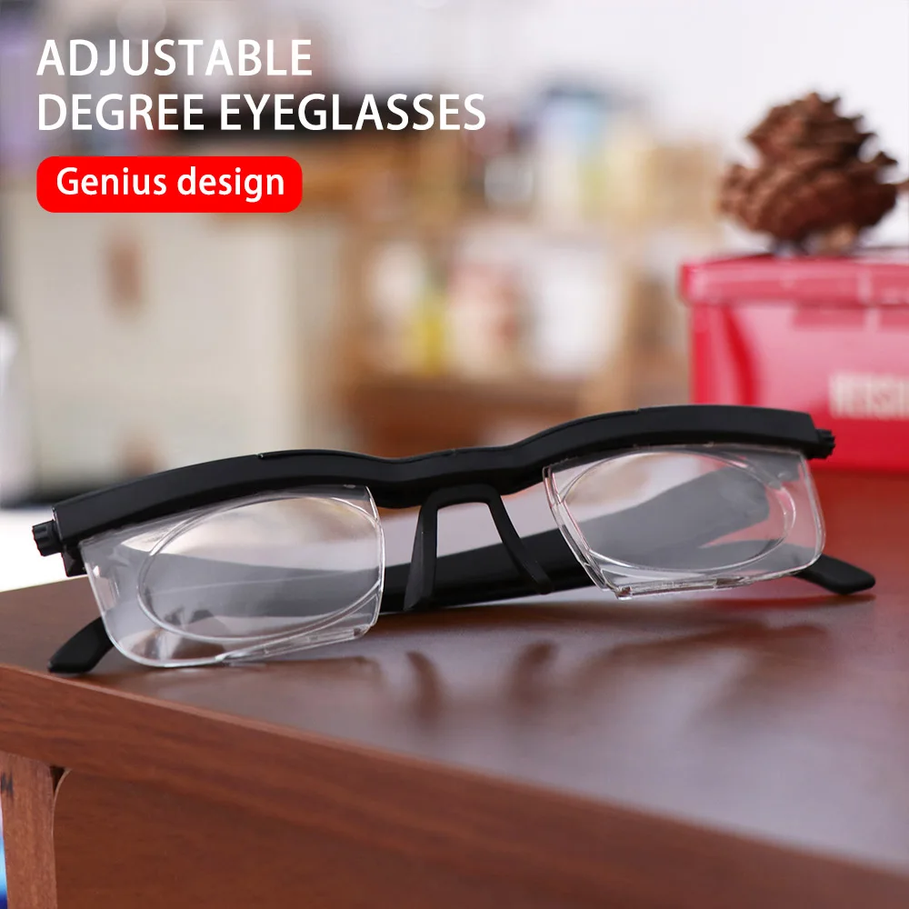 Variable Lens Adjustable Strength Glasses Correction Myopia Double Vision Distance Reading Glasses Adjustable Degree Eyewear