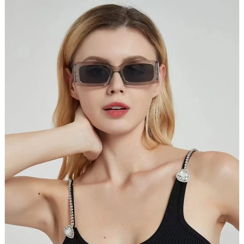 Rechteckige Sonnenbrille für Damen Vintage Markendesigner Eckige Sonnenbrillen UV400-Schutz für Outdoor-Aktivitäten