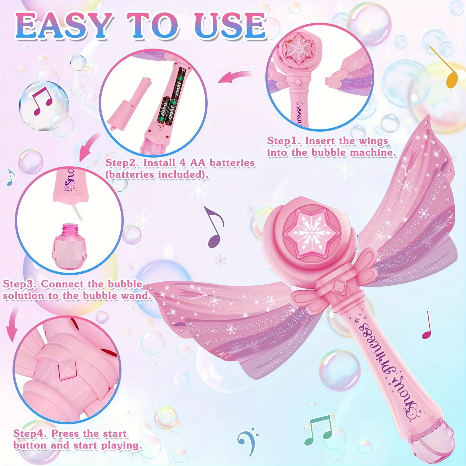 Handheld Outdoor Bubble Blower Toy Magic Wand Shaped Bubble Maker Perfect Gift for Kids Birthday Christmas Gifts