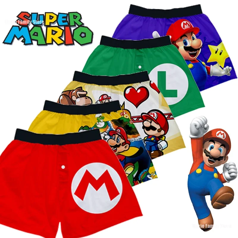 Super Mario Bros Men Boxers Anime Breathable Underwear Adult 3D Printing Panties Underpants Funny Cartoon Soft Boxer Briefs Gift