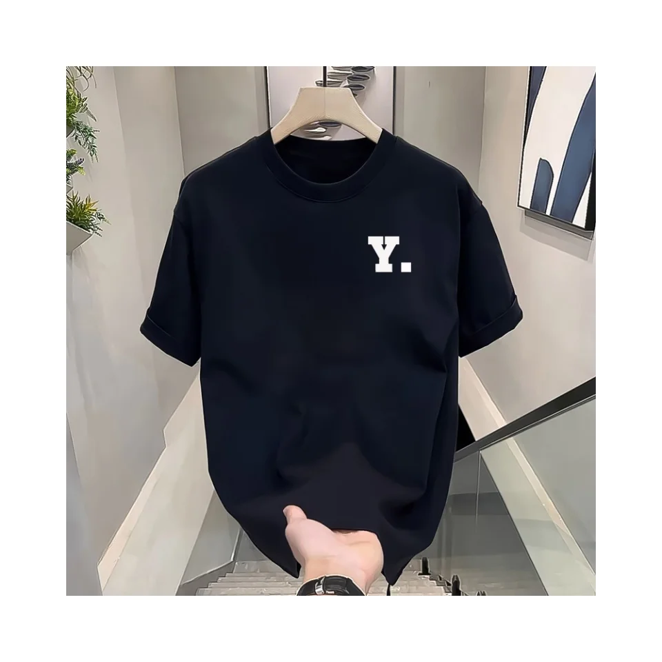

Cotton short-sleeved T-shirt mens summer casual round neck loose half-sleeved cotton T-shirt 2025 new