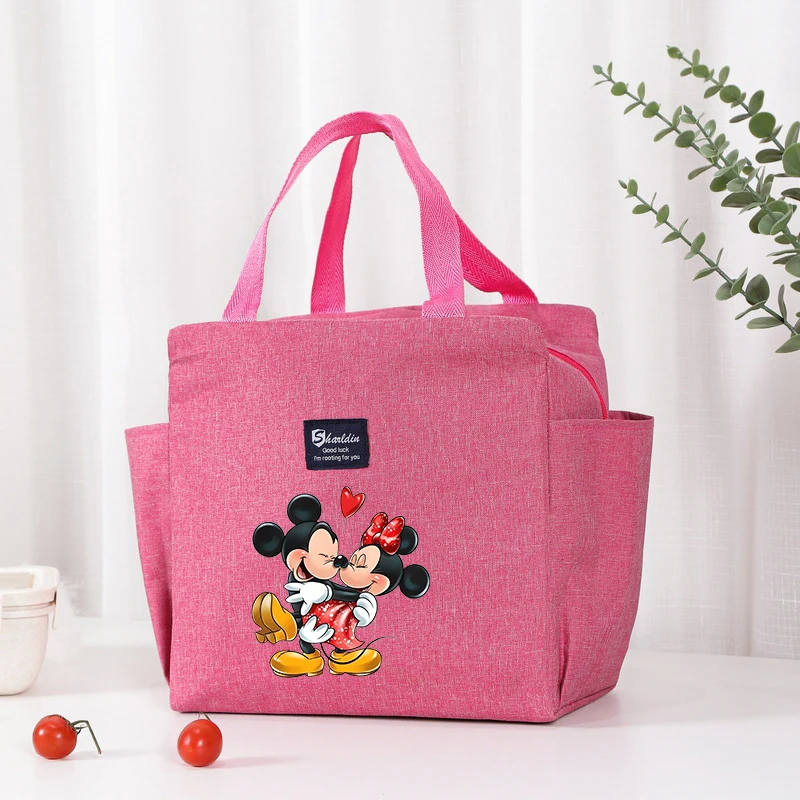 MickeyMinnie Mouse Portable Lunch Drink Carrier Insulated Bag Fresh Cooler Pouch Food Thermal Box Tote Food Picnic Container Bag