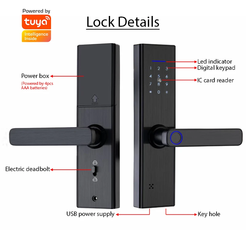 Smart WiFi Tuya Fingerprint Door Lock