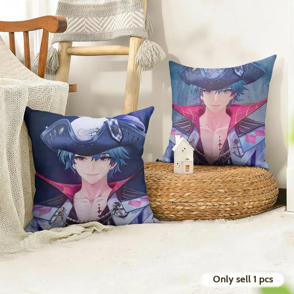 Brant Wuthering Waves Cushion Cover Natural Linen Organic Fabric Double-Sided Printing Room Sofa Decor Pillow Case