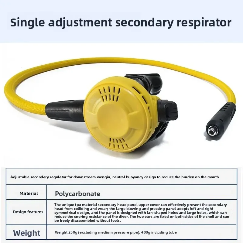 Dive Breathing Regulator Single Adjustment Secondary Head Air Direction Adjustment Deep Diving Scuba