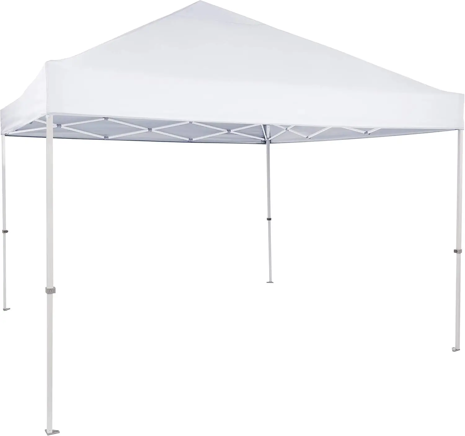 

10 x 10 Pop Up Canopy Tent Outdoor One-Push Setup Includes Wheeled Carry Bag 8 Pegs 4 Ropes 4 Weighted Bags White