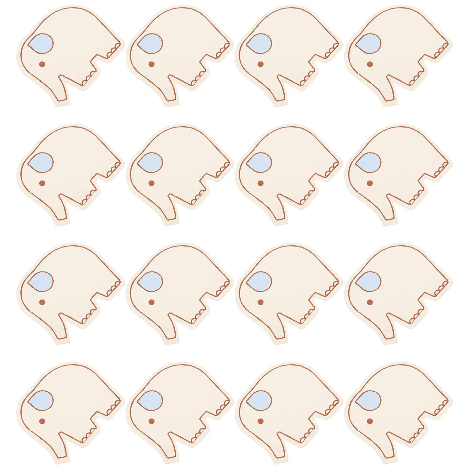 

60 Pcs Elephant Smooth Writing Flat Paper Blank Cards for Kids Study Child Mini Signs Labels