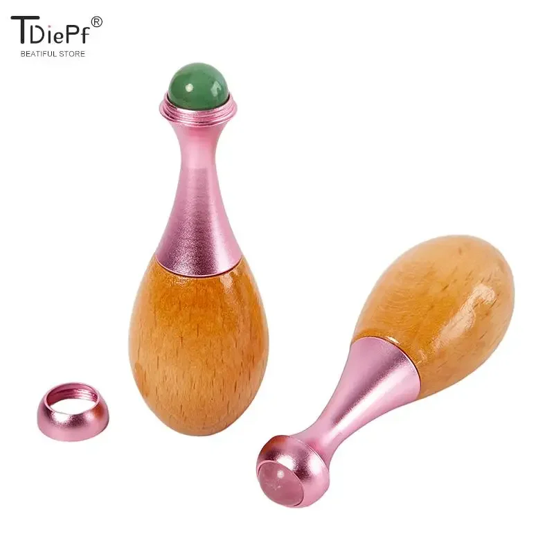 1pcs Gourd Shaped Natural Jade Gourd-shaped Eye Massager Eye Body Shoulder Neck And Back For Face Microniddle Roller Face GuaSha