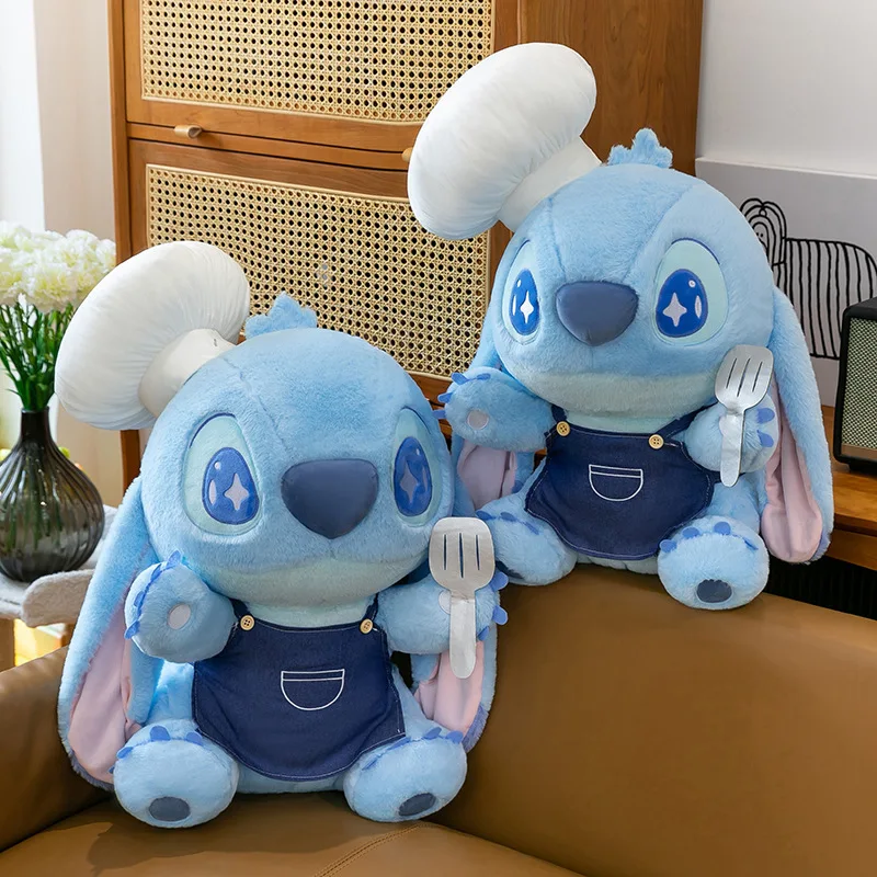 Jouet en peluche Disney Chef Stitch, Animal en peluche mignon pour fête alimentaire, cadeau d'anniversaire et de noël pour enfants, poupée douce, cadeau pour enfants