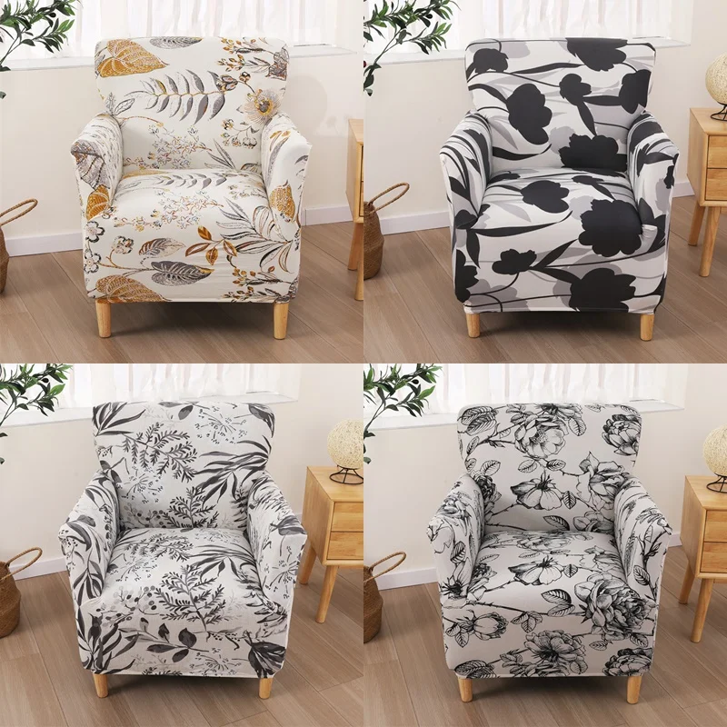1 Stück Weicher Bedruckter Sesselbezug für Wohnzimmer, Elastischer Einzelsofa-Überzug für Zuhause, Bar, Hotel