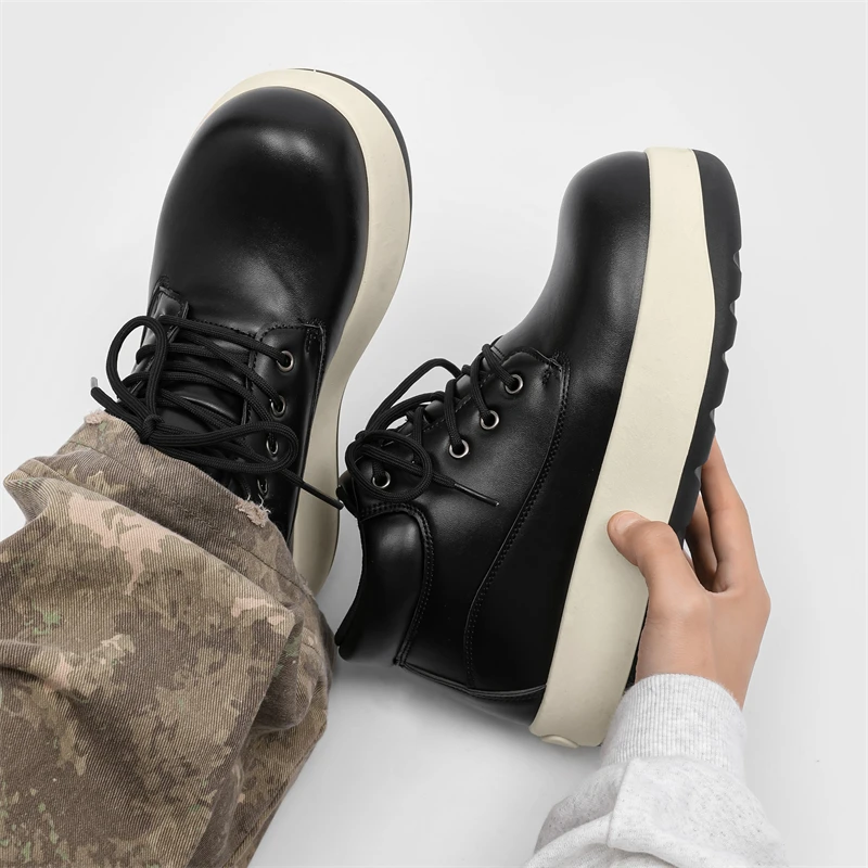 Men's Chukka Boots Waterproof Leather Casual Lace Up Ankle Oxford Boots Daily Dress Shoes For Men