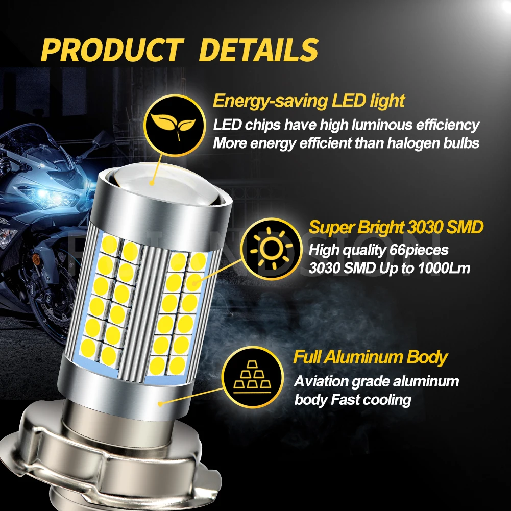 2 pcs 6000 k P26S Led ไฟหน้ารถจักรยานยนต์สกู๊ตเตอร์ 6 V 12 V หลอดไฟอุปกรณ์เสริมรถจักรยานยนต์ไฟหน้าหลอดไฟสำหรับ Yamaha Honda