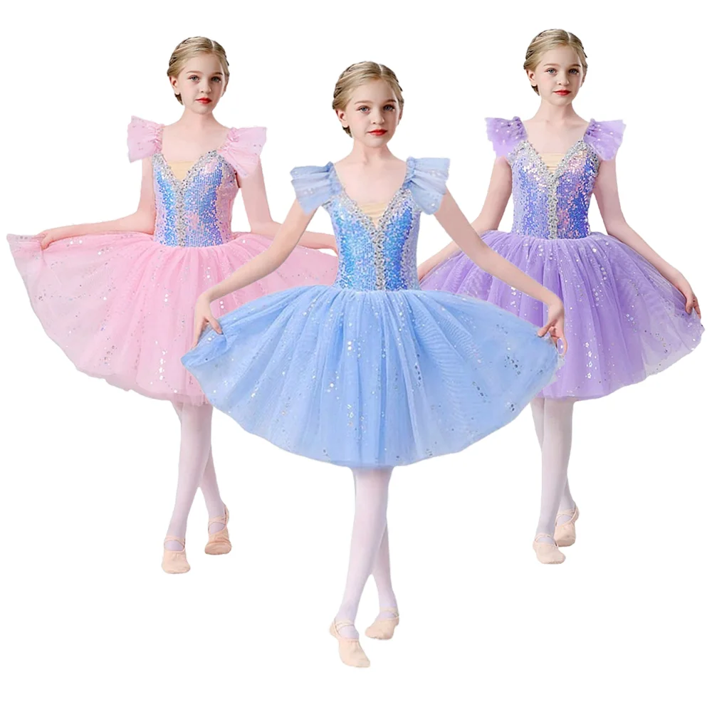 Children\'s ballet skirt, girls\' dance skirt, children\'s sequin ballet skirt, ballet dancer girls\' stage performance costumes