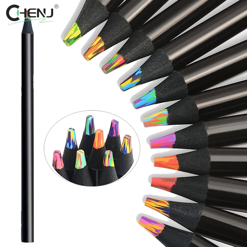 1pcs Cartoon Fashion Gradient Rainbow Pencils Colorful Innovative And Practical For Adults Art Drawing Coloring Sketching