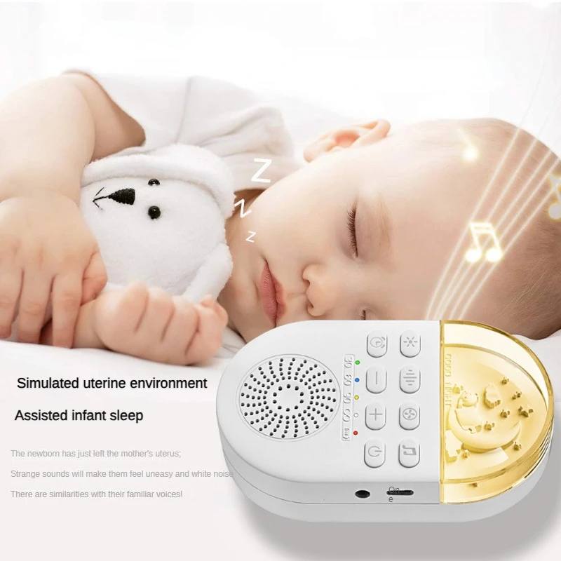 White Noise Baby Comfort Sleeping Aid Instrument Children's Music Sleeping Sleeping Aid Instrument Led Atmosphere Night Light