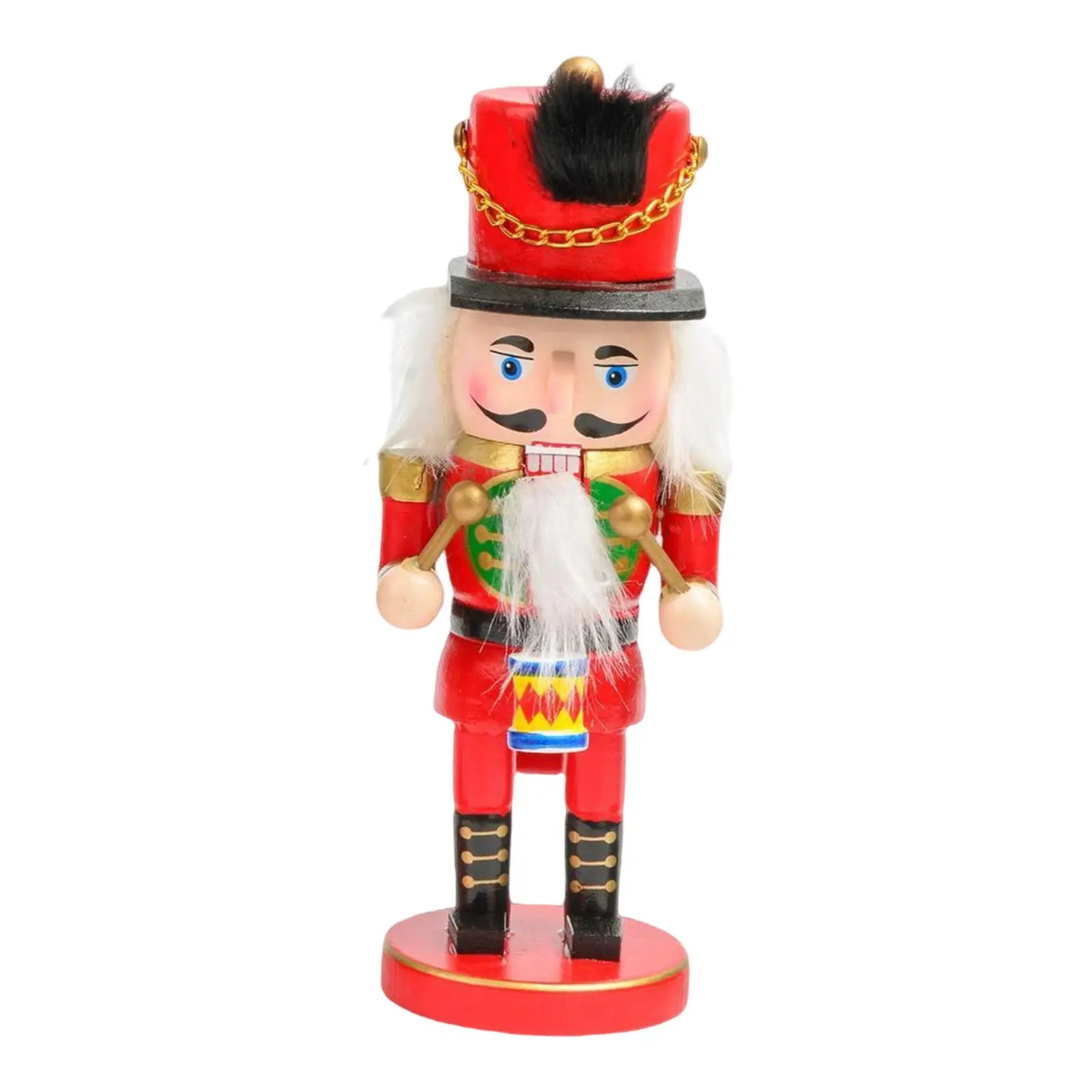 Wooden Nutcracker Figurine Traditional Puppet Doll Creative Free Standing for