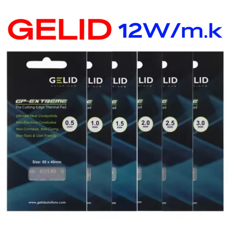 GELID GP-EXTREME 12W Thermal Pad CPU/GPU Graphics Motherboard Silicone Grease Pad Heat Dissipation Silicone Pad High-Performance