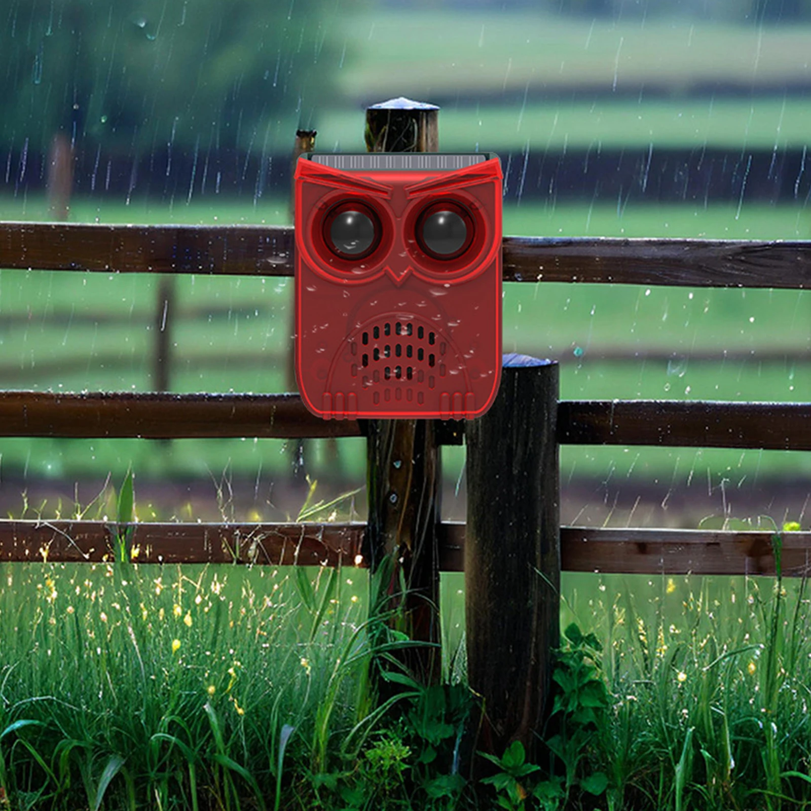 

Solar Outdoor Motion Sensor Alarm Waterproof Animal Repeller Loud Noise Maker Deter Raccoons Deer Skunks Bears and Coyotes