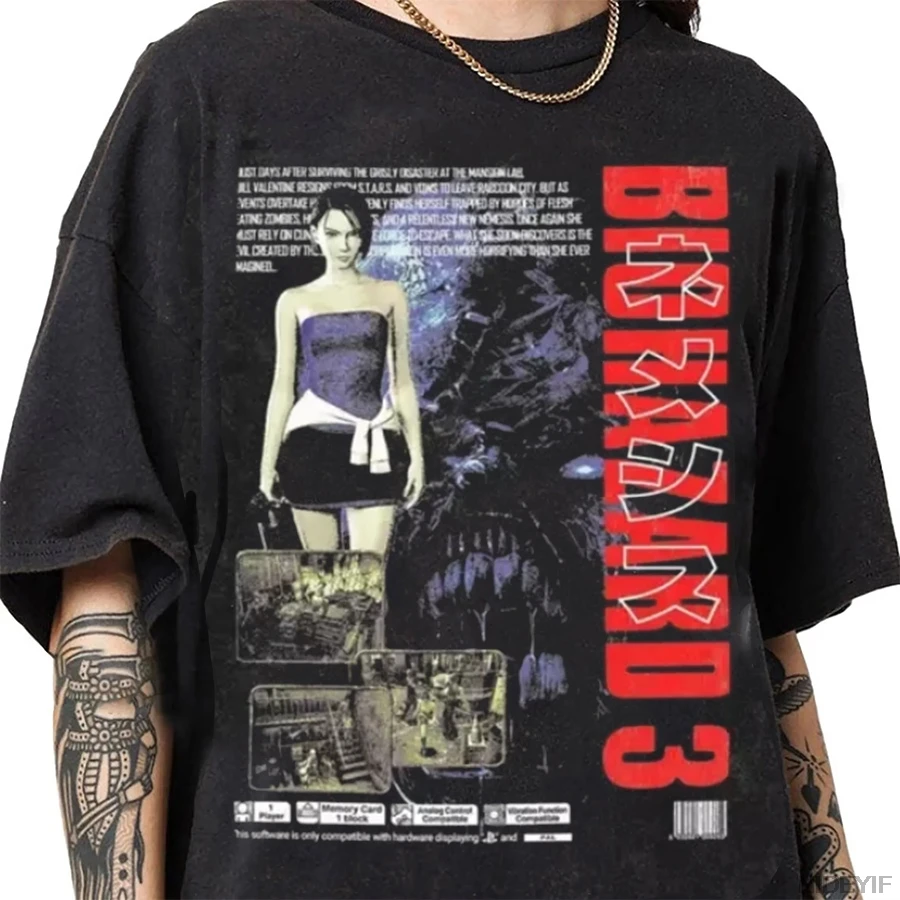 Camiseta de Resident Evil Two Game Leon Kennedy para hombre y mujer, camiseta para niños, camiseta de algodón de manga corta para niños y padres