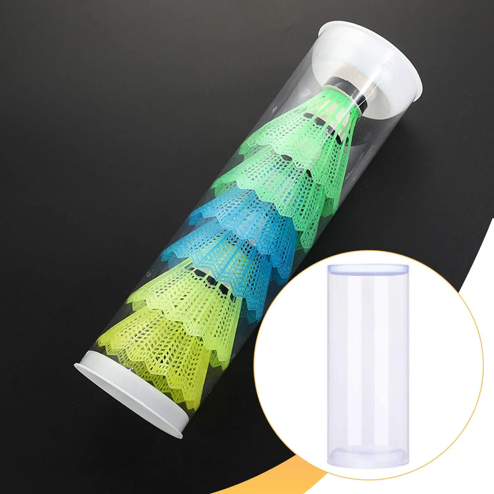 

Badminton Ball Holder PC Material Transparent Shuttlecock Organizer Tube for Training