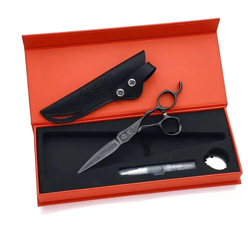 6.0-inch Tungsten Steel Pattern High grade scissors Pattern Professional Hair Salon Top Professional Barber Scissor Set