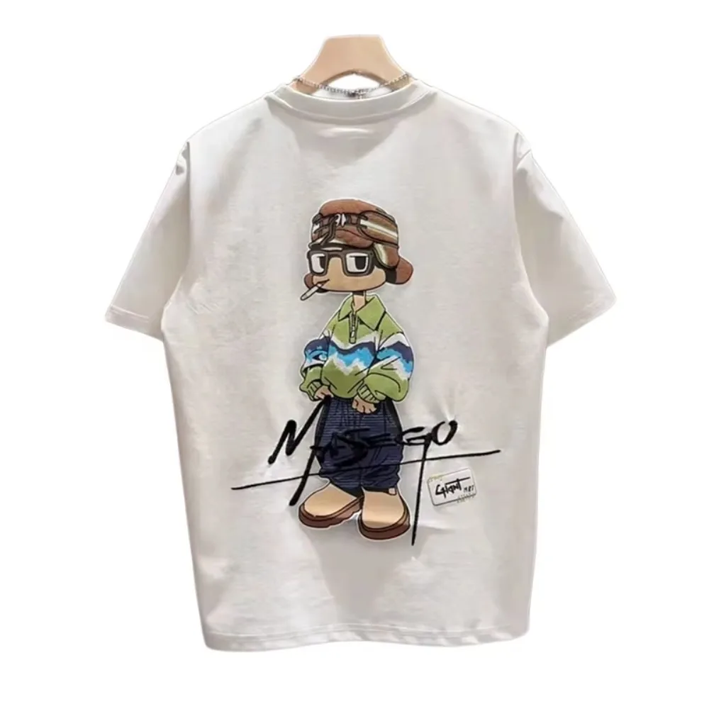 

Men's Printed T-Shirt 2D Printed Loose Fit Casual Top Cartoon Printed Cotton Versatile Fashion Trend Top