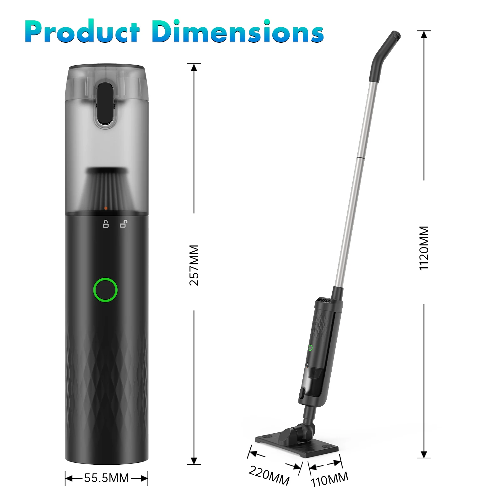 OMESER Multi-functional Outdoor Handheld Cordless Vacuum Cleaner High Suction Home Power Removable Dust Cup Efficiently Cleaning