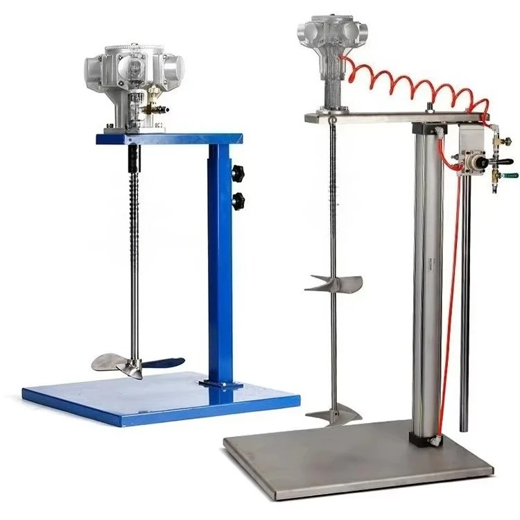 Industry Powder Paint Mixing Machine 50 Gallon Lift Type Stirring Paint Ink Glue Water Pneumatic Mixer With Stirrer Stand