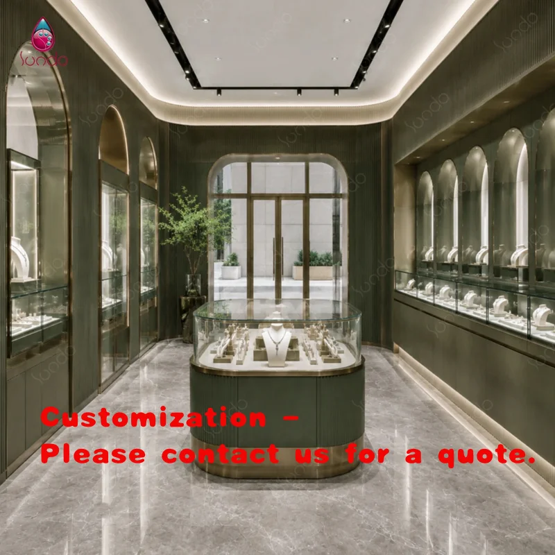 custom.Sundo Luxury Gold Retail Interior Design Build Waterproof Eco-Friendly Anti-LED Light Display Cases High-Brig