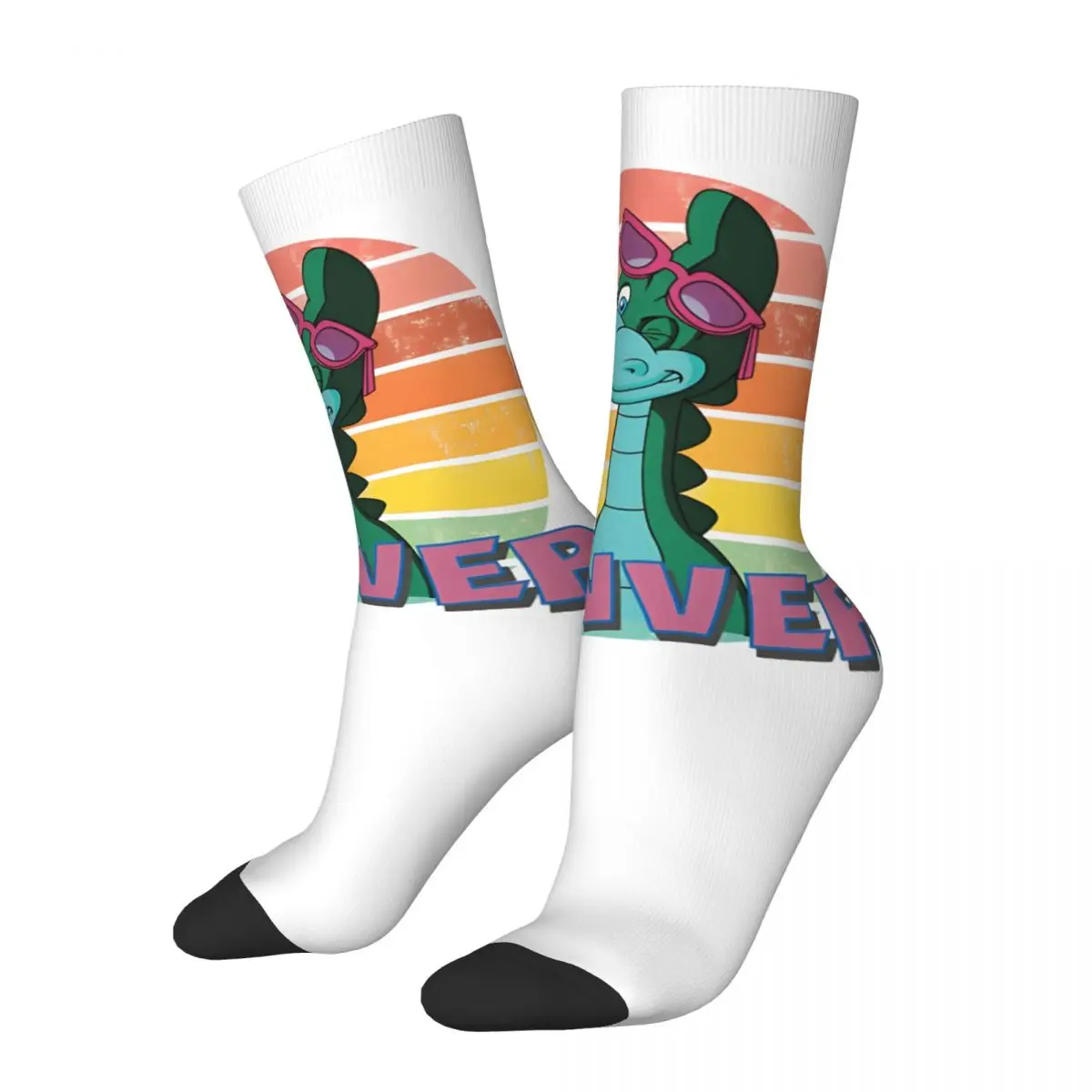 Hip Hop Retro Cute Crazy Men's compression Socks Unisex D-Denver, The Last Dinosaur Harajuku Seamless Printed