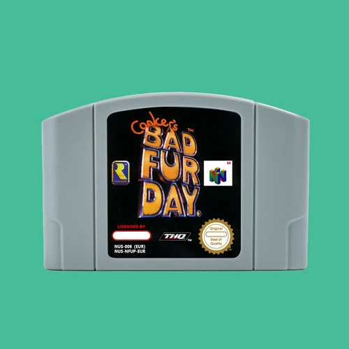 Imagen 2 del producto Cartucho de juego Conker's Bad Fur Day de 64 bits, versión USA NTSC o versión EUR PAL para consolas N64