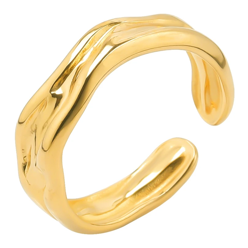Gold Color Sweet Love Heart Charm Rings For Women Men Accessories 18k Stainless Steel Ring 2023 Trend Jewelry Anillo Couple Gift