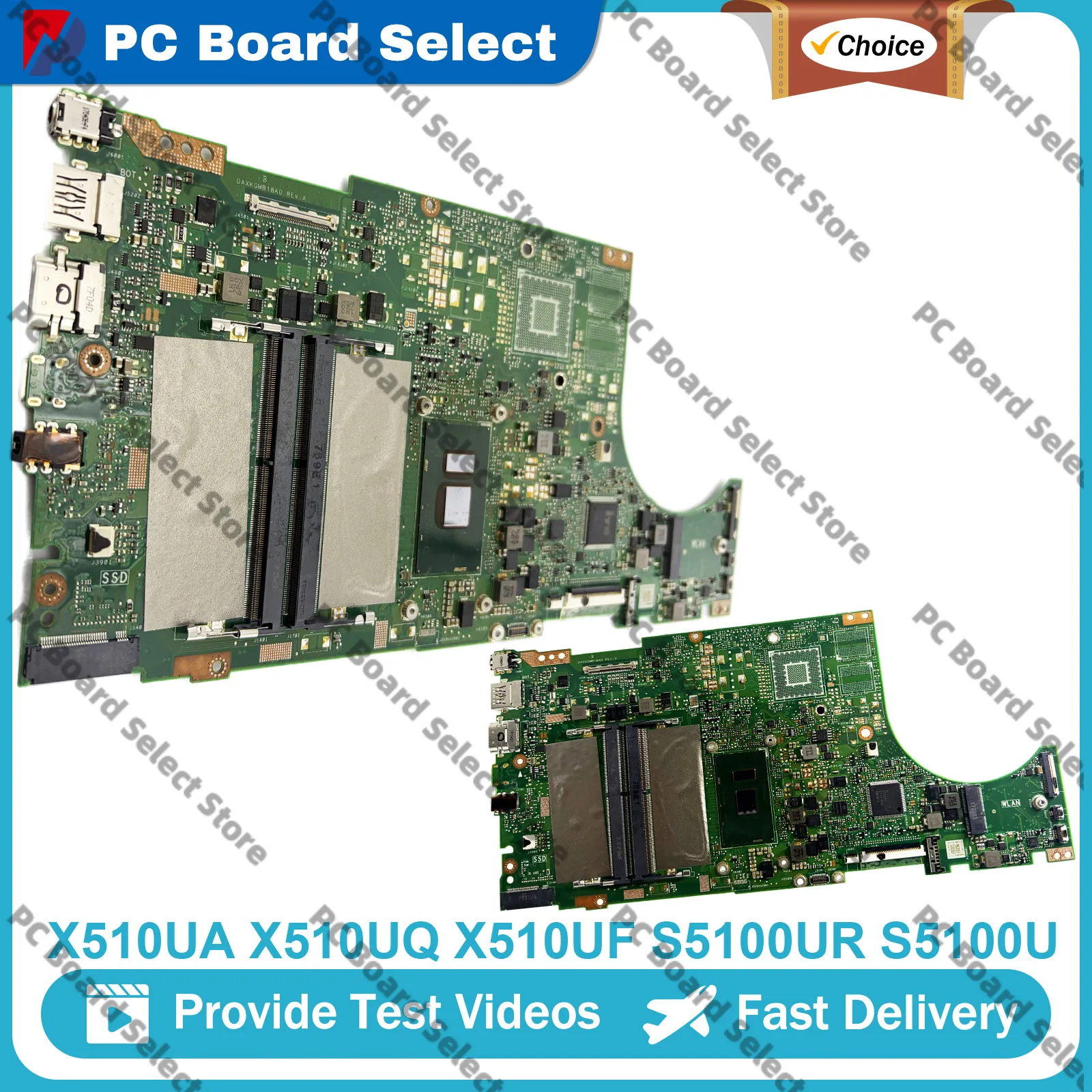 X510UA Laptop Motherboard For ASUS X510UAR X510UQ S510U X510UN X510U A510U X510UR X510UQR X510URR Mainboard With I3 I5 I7 CPU