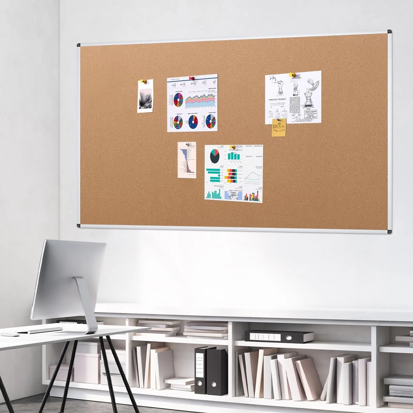 

Большая пробковая доска для объявлений, 60 x 36 дюймов, настенная пробковая доска