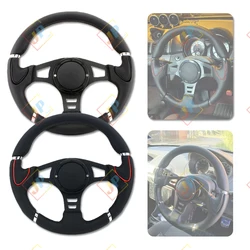 Universal Car Sport Steering Wheel Racing Type 14 inches 350MM Aluminum Big Horn Flat Style