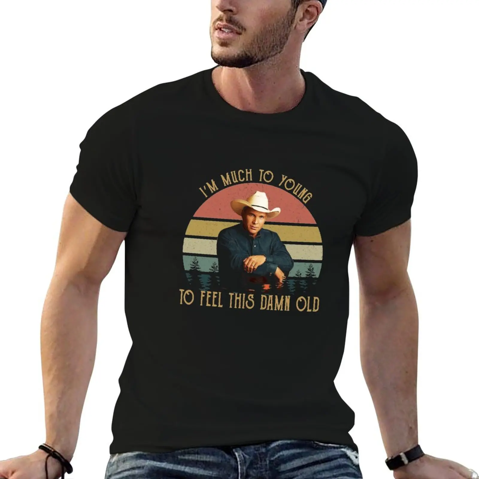 

I'm Much To Young To Feel This Damn Old Vintage Garth Tees Brooks T-Shirt t shirt man designer T-Shirt