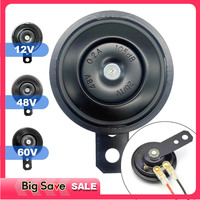 12V 48V 60V General Motorcycle Electric Horn Kit Waterproof Round Speaker Loud Electric Horn Suitable for Bicycle Scooter 105dB